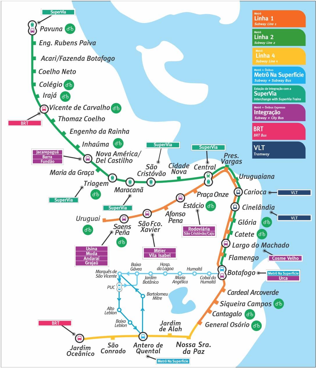 מטרו בריו דה ז ' ניירו מפה
